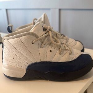 Retro Jordan 12  White and Blue Sneakers - 10c
